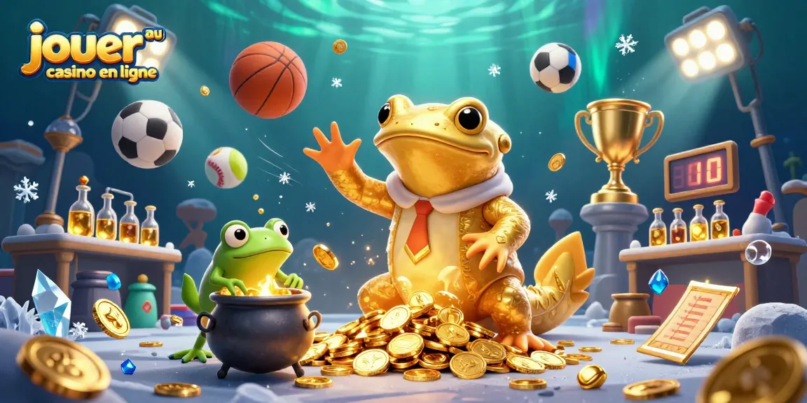 Jouer au casino en ligne avec des personnages fantastiques, des pièces d'or et des éléments sportifs magiques.