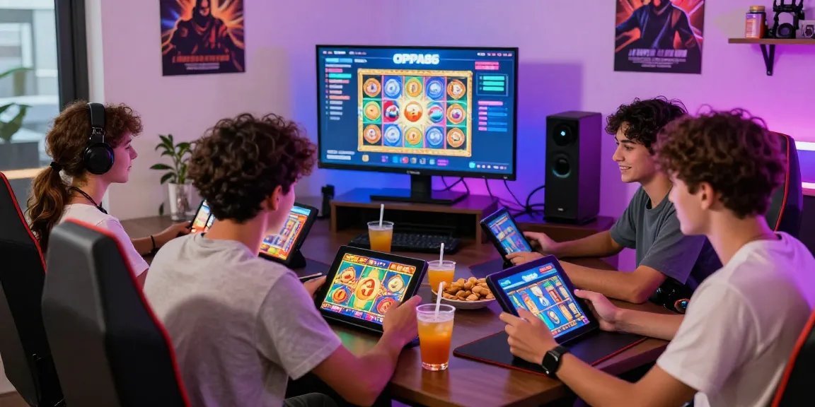Friends enjoying OPPA86 online gaming experience with fun atmosphere and vibrant setup.