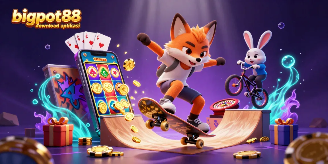 Engage with the excitement of bigpot88 download aplikasi through vibrant gaming imagery depicting casino themes.
