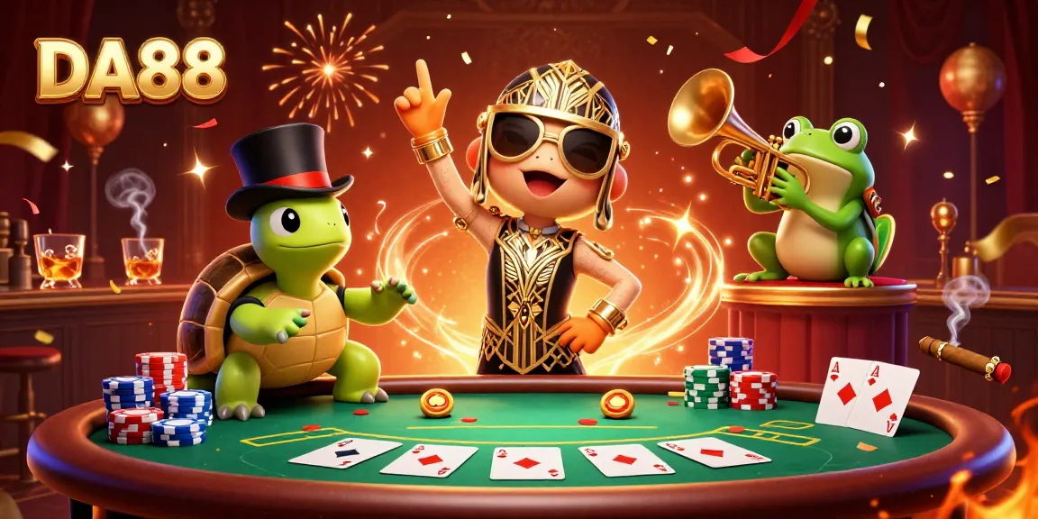 Experience DA88's vibrant casino atmosphere with lively characters and dynamic gaming elements.
