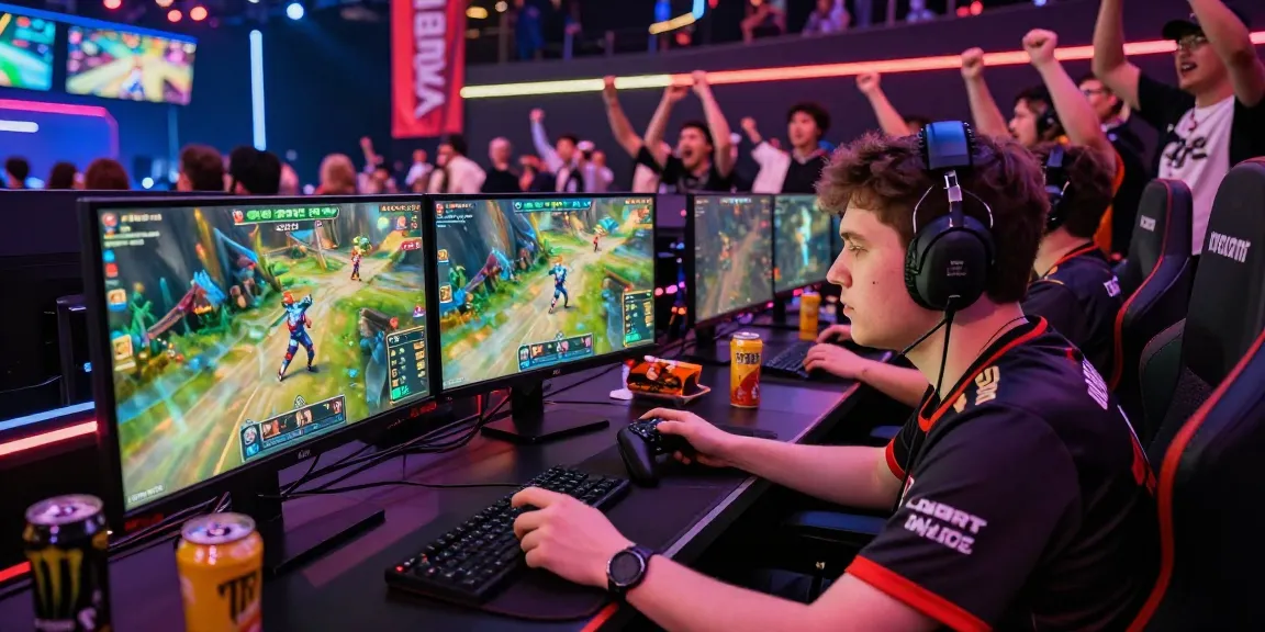 Esports player focused on kecak4d gaming action in vibrant arena atmosphere