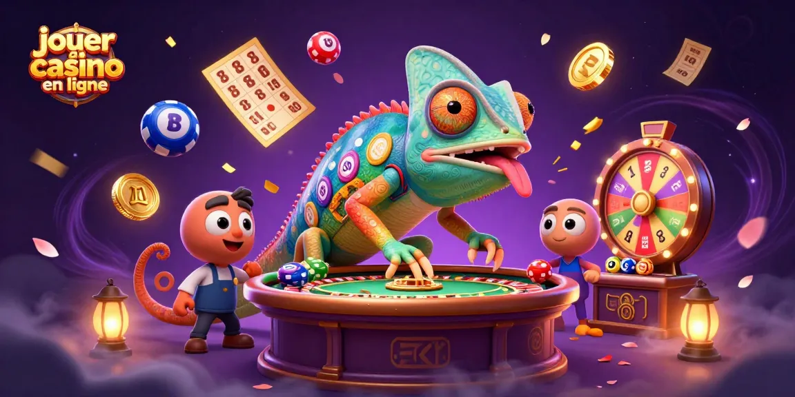 Vivez l'expérience de jouer au casino en ligne avec notre illustration dynamique et colorée.