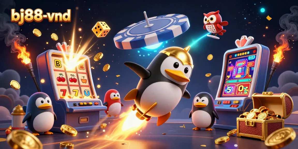 Play the exciting bj88-vnd game with a detailed 3D casino illustration showcasing thrilling elements.