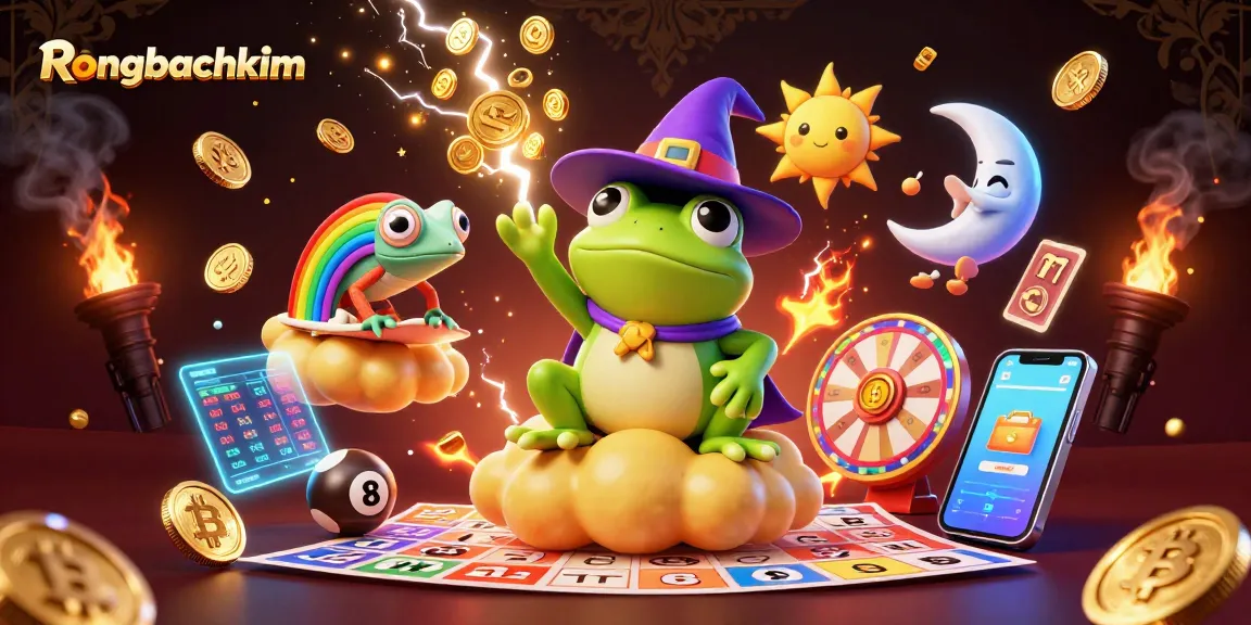 Engage with Rongbachkim lottery dynamics featuring vibrant characters creating a wealth of golden coins.