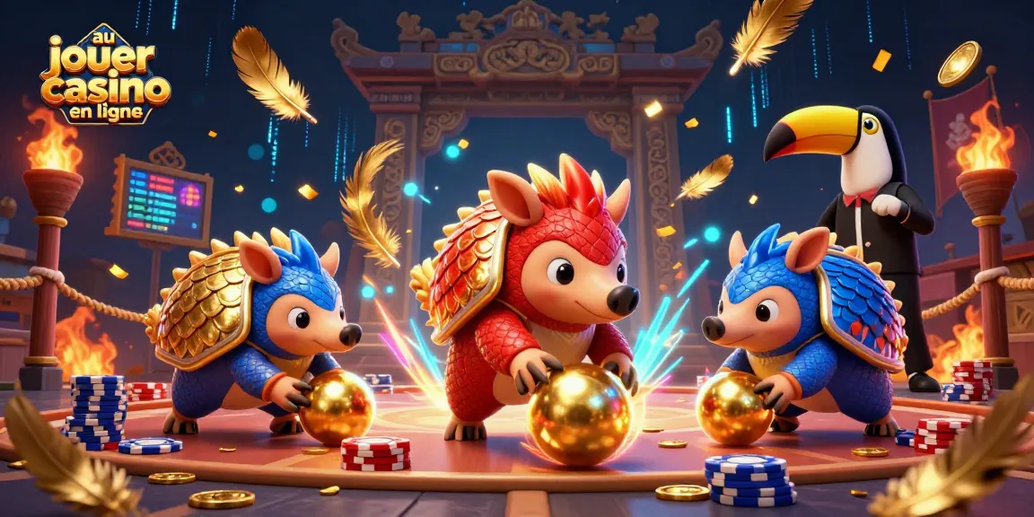 Jouer au casino en ligne avec des pangolins en compétition et des jetons de poker en arrière-plan
