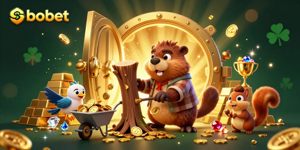 Experience thrilling sbobet sports action with a lively scene of characters collecting golden coins, showcasing an engaging online betting atmosphere.