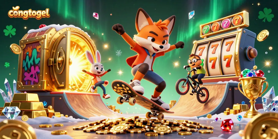 Engage with congtogel's vibrant gaming scene featuring skilled characters amidst cascading riches and exciting symbols.
